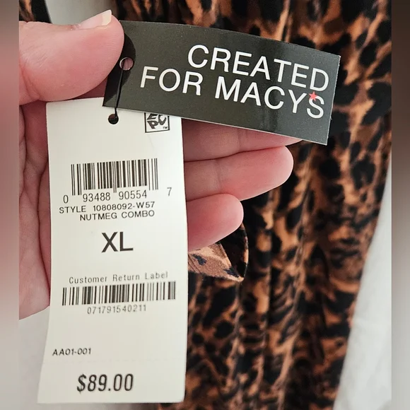 INC Stretch Midi Sheath Animal Print Pocketed Dress Size XL - Picture 2 of 5